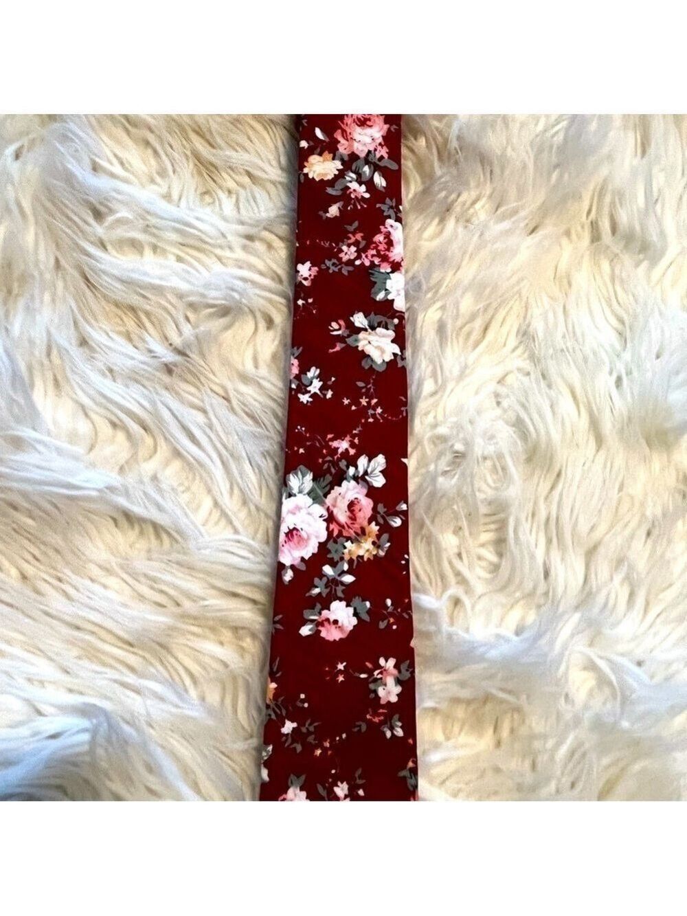 Red Floral Cotton Tie